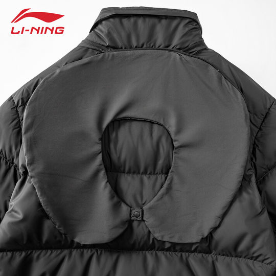 李宁轻薄羽绒服男可收纳2025年冬季新款鸭绒短款立领外套AYMV221