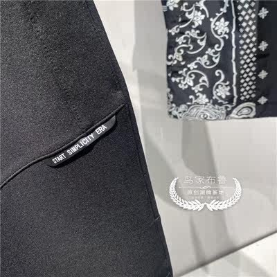 鸟家男装21春季休闲运动裤卫裤拉链英文贴布宽松百搭潮gtb1102 虎窝淘