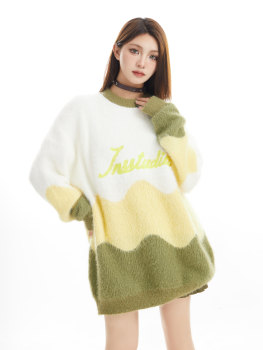 INS ແນວໂນ້ມແຫ່ງຊາດ tie-dye mohair sweater gradient sweater ສໍາລັບຜູ້ຊາຍແລະແມ່ຍິງຍີ່ຫໍ້ trendy ຄູ່ຜົວເມຍນຸ່ງເສື້ອ pullover ອ່ອນ sweater waxy ສໍາລັບແມ່ຍິງ