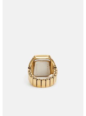 代购Fossil化石女款不锈钢弹性戒指简约光泽设计防水时尚配饰