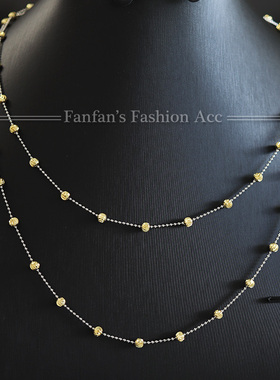 双层金银素链豆豆链项链欧美小众设计感高级简约百搭上班锁骨链女