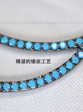 气质镶钻网红超仙温柔蓝色项链