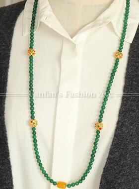 长款毛衣链流苏复古新中式挂坠