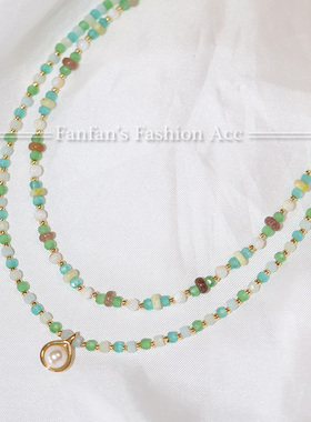 彩色串珠项链轻奢百搭ins多巴胺