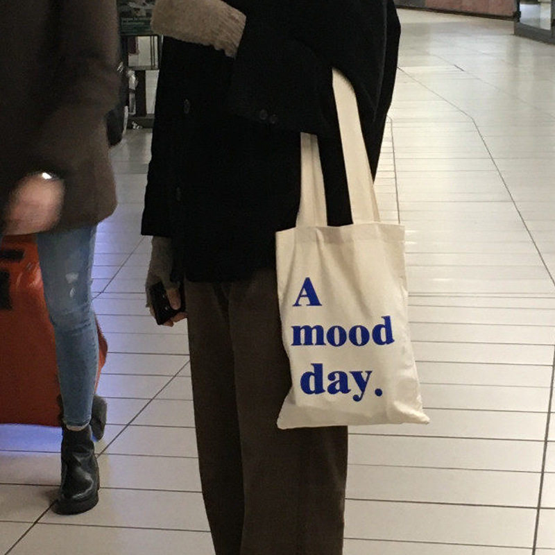 韩版ins简约字母帆布包小众设计迷你单肩包手拎包纯棉布袋通勤包,淘宝优惠券,粉丝福利购,淘宝优惠卷