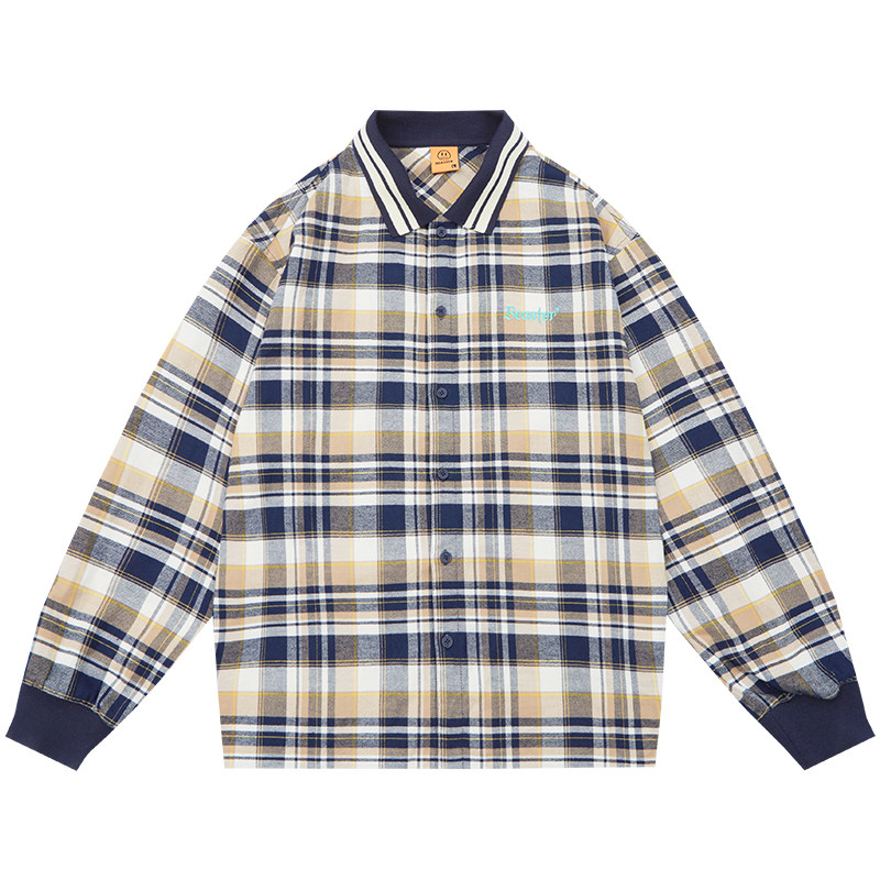 beaster小恶魔潮牌格子纯棉男衬衫 beaster衬衫