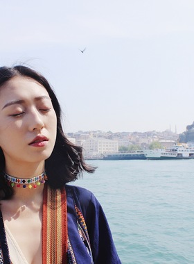 猫之旅店波西米亚嬉皮刺绣毛球