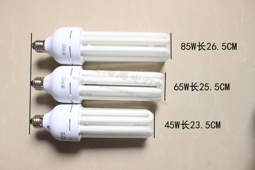 亚明节能灯泡白光e27螺口灯头4U商用45W65W85W三基色105筒灯灯管 - 图0