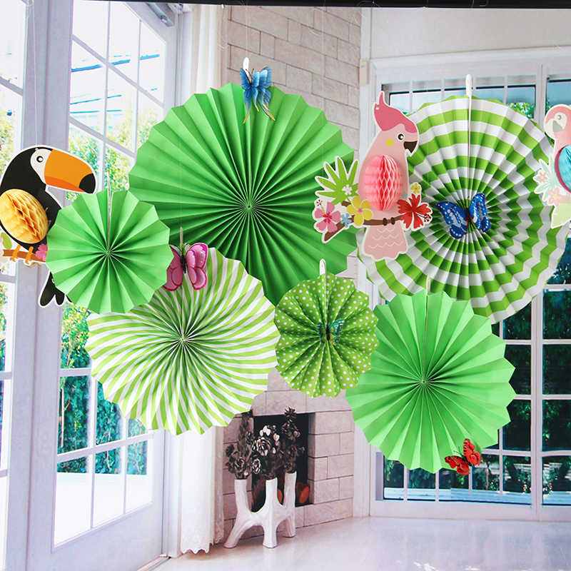 六一幼儿园环创春季氛围装饰教室走廊天花板吊饰布置圆扇卡纸挂饰 - 图0