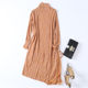 Autumn knitted woolen long skirt women's fashion splicing silk sequin embroidery loose high-neck long-sleeved dress