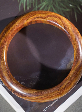 海南黄花梨海黄降香黄檀木手镯女贵妃镯复古文艺手环气质女款手饰