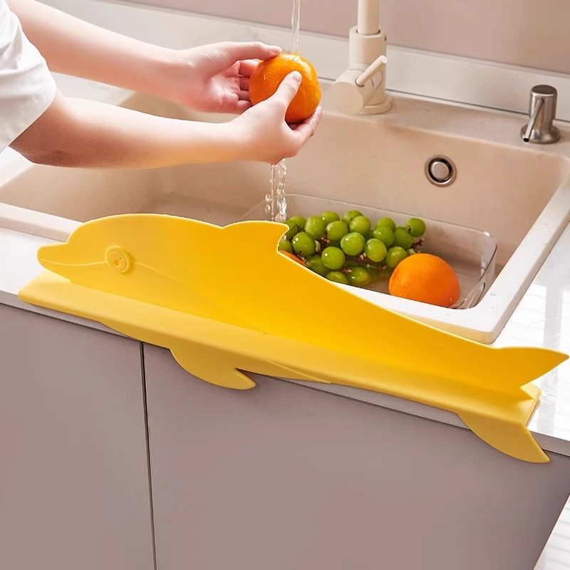 厨房水槽挡水板洗菜盆洗碗水池海豚防溅水板硅胶吸盘式可爱挡水条,淘宝优惠券,粉丝福利购,淘宝优惠卷
