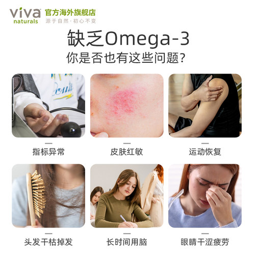 Viva美国进口深海鱼油含DPA高纯度omega3欧米伽3鱼油软胶囊240粒 - 图1