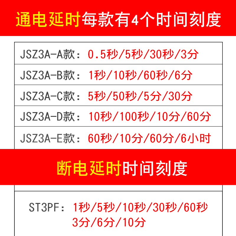 JSZ3A通电ST3PF断电延时延迟时间继电器12V 24V交流小型220V 380V_虎窝淘