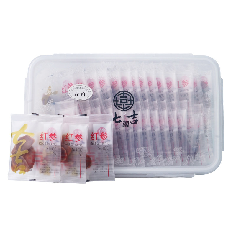 七吉红参片正品长白山整支独立切片 七吉保健食品人参/园参及其制品