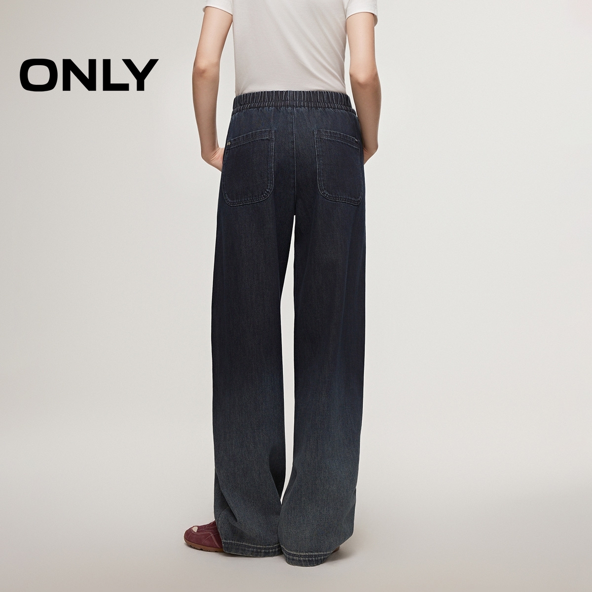 ONLY2025冬季新款弹力抽绳腰头香蕉裤长裤牛仔裤女|125432089,淘宝优惠券,粉丝福利购,淘宝优惠卷