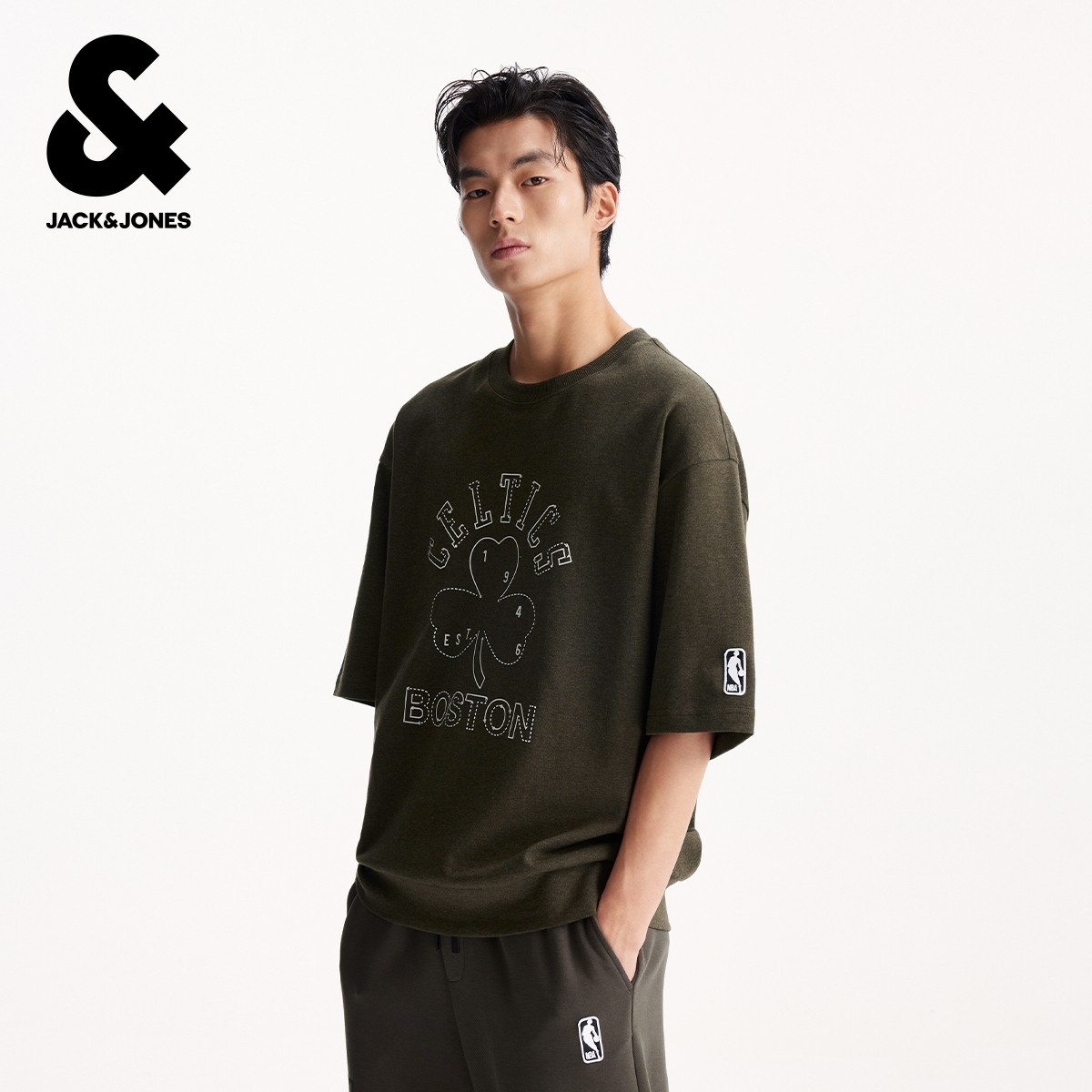 杰克琼斯男装冬短袖T恤内搭时尚百搭潮流NBA联名款刺绣男款,淘宝优惠券,粉丝福利购,淘宝优惠卷
