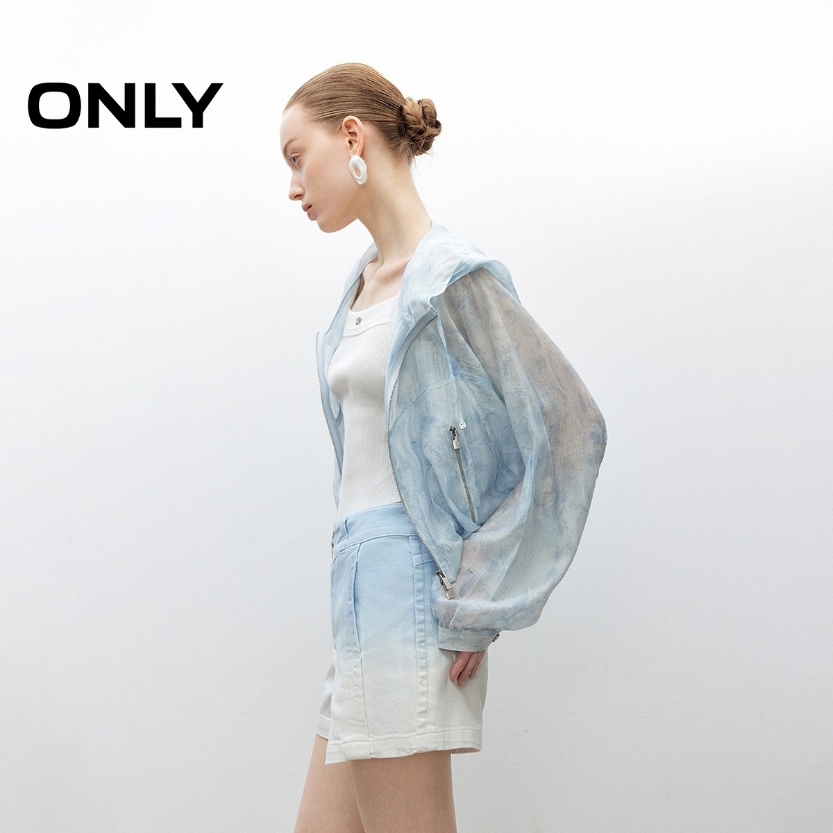 ONLY2025冬新款清凉百搭晕染印花宽松连帽短款外套女|125336030,淘宝优惠券,粉丝福利购,淘宝优惠卷