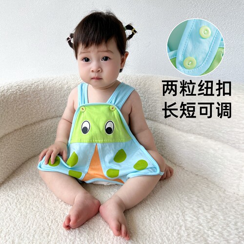 幼儿婴儿琵琶连体衣夏季开档西瓜衣服宝宝男宝a类纯棉薄款哈衣 - 图2