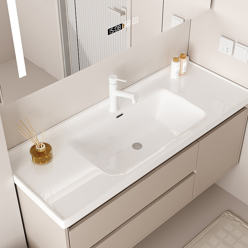 新款奶油色浴室柜陶瓷一体盆卫生间洗脸盆洗手盆柜组合洗手洗漱台,淘宝优惠券,粉丝福利购,淘宝优惠卷