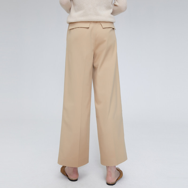 松弛感格子休闲高腰阔腿长裤Relaxed Plaid Casual High Waisted Wide Leg Trousers