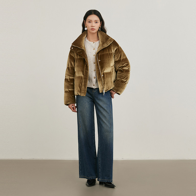 NEELLY纳俪商场同款冬新款短款亮面羽绒服女加厚拉链立领时尚外套,淘宝优惠券,粉丝福利购,淘宝优惠卷