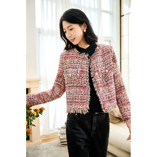 NEELLY纳俪商场同款冬季新款90白鹅绒羽绒服女保暖小香风短款外套 - 图3