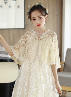 女童披肩外带春秋夏季蕾丝斗篷