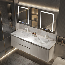 Cream Wind Bath Room Cabinet Combination Lizable Double Basin Toilet Light Lavish Minimalist Oak Wash Terrace Wash Washbasin