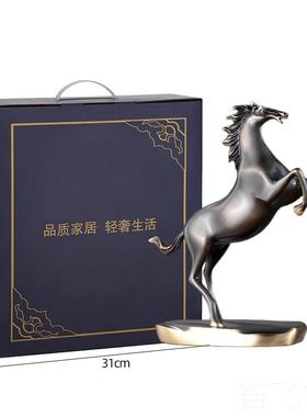 正品铜铜马马到成功领导办公室件奢家居装饰品办公桌轻摆高档黄礼