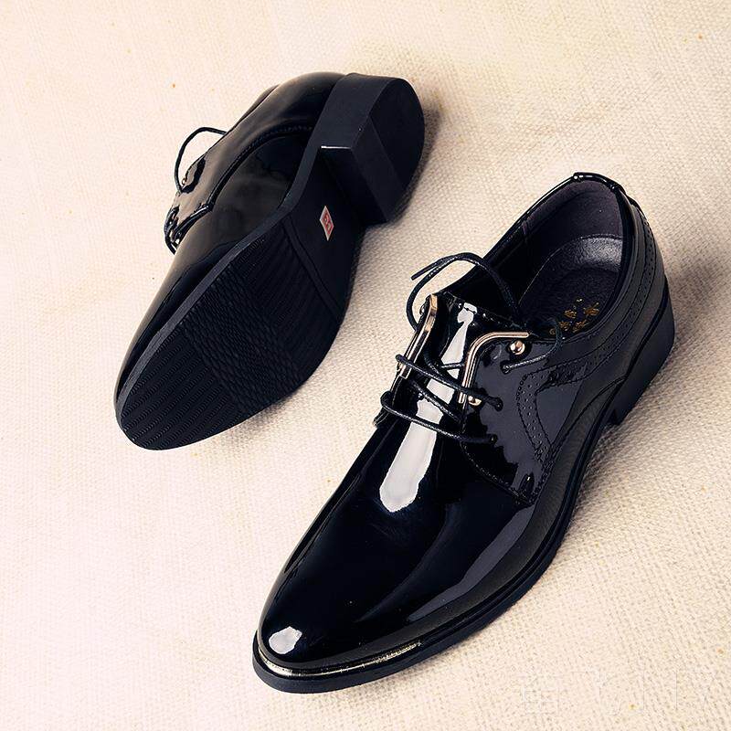 正品春男英士皮鞋男韩版商务尖头亮皮鞋伦休季闲鞋新郎婚鞋结子男 - 图1