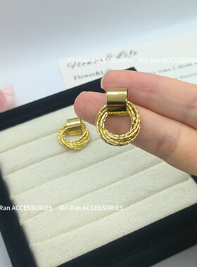 法式复古金属耳钉小众设计感耳环