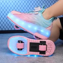 Storm Shoeshoe Boy Autumn Winter Four Wheels Girls Sport Wheels Skating walking wheel Shoe Shoes Invisible Double Wheels Exploding Walking Shoes