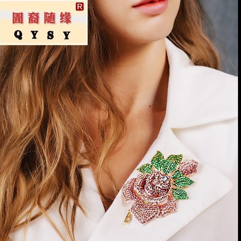 欧美复古夸张大号女玫瑰之约大别针 紫尚轩胸针