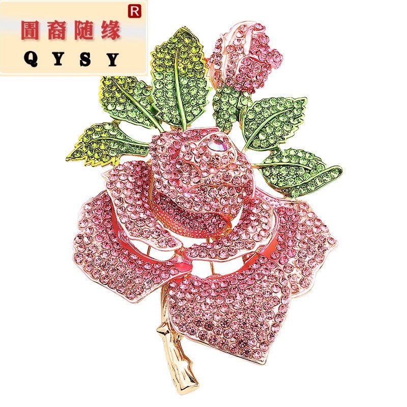 欧美复古夸张大号女玫瑰之约大别针 紫尚轩胸针