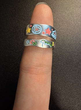 开花的橄榄 Vintage古着 coloured drawing开口戒指 一对装