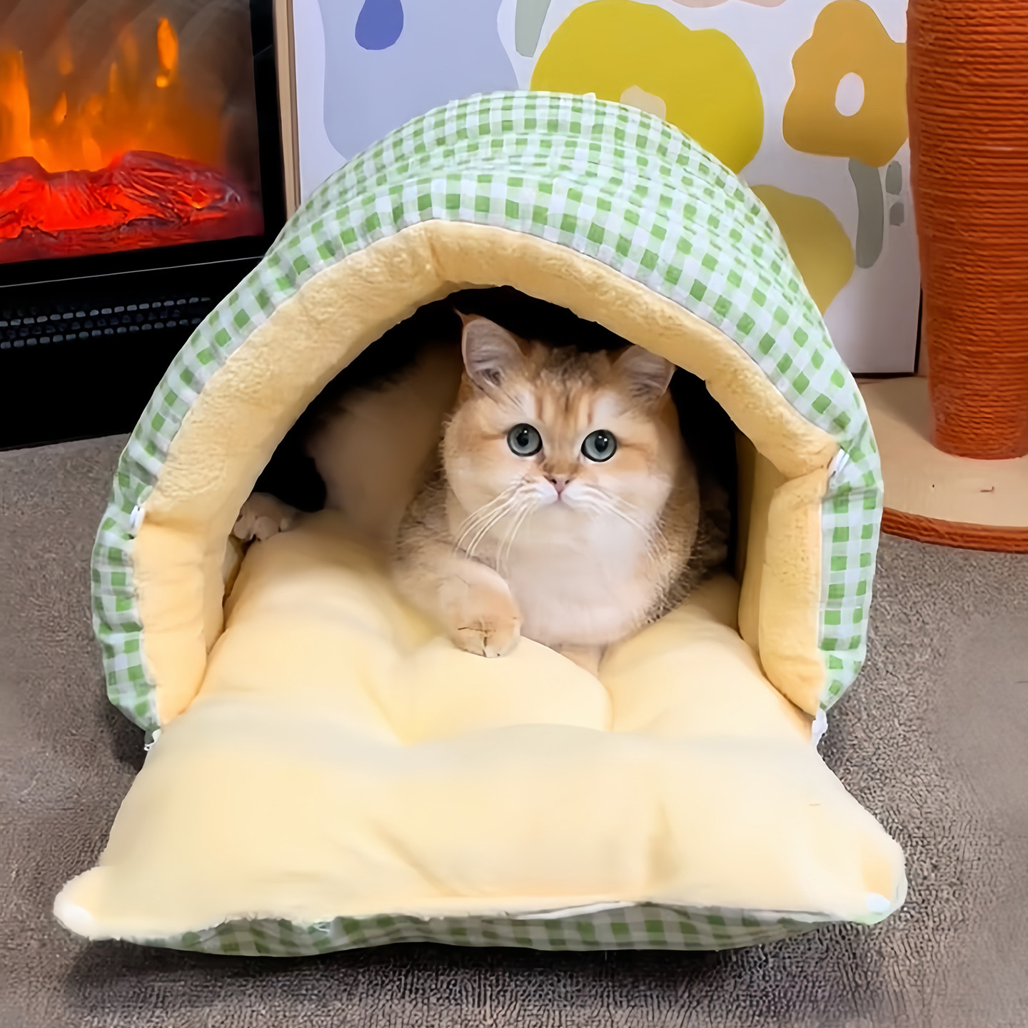 猫窝冬天保暖冬季封闭式安全感窝可拆洗睡袋踩奶垫子加绒加厚狗窝,淘宝优惠券,粉丝福利购,淘宝优惠卷