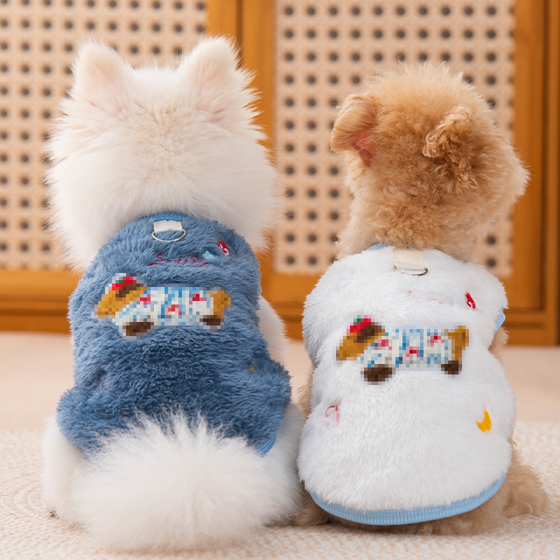 狗狗衣服秋冬腊肠狗卡通背心保暖幼犬比熊泰迪雪纳瑞加绒加厚马甲 - 图3