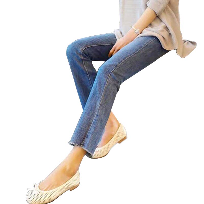 烟管直筒秋季2022年新款高腰牛仔裤 纳祥鸟牛仔裤