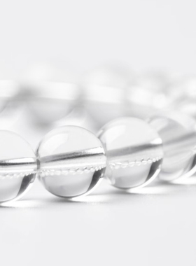 天然白水晶13MM微棉白手链巴西水晶珠女款手串情侣款转运饰品礼物