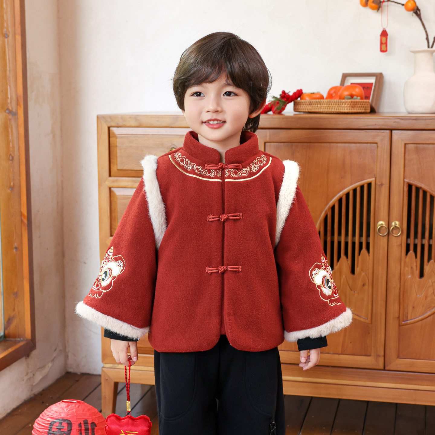 儿童红色外套冬男童冬季加厚童装2025新款小男孩新年上衣过年喜庆,淘宝优惠券,粉丝福利购,淘宝优惠卷