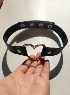 choker加长版桃心黑色项链饰品