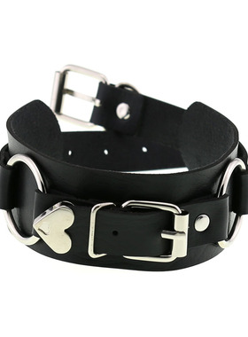 新款项圈爱心项链饰品皮质女