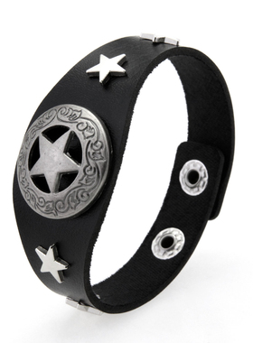 欧美个性嘻哈街舞帅酷PU皮质手链