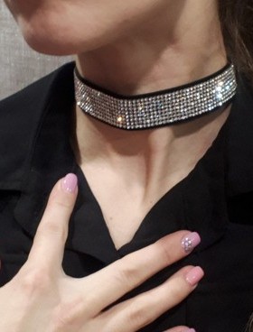 达舜饰品项链满钻韩国绒束颈元素