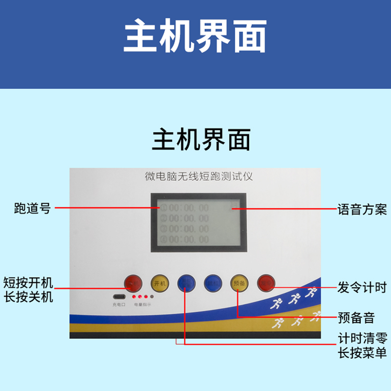 50米跑测试仪中考专用器材五十米跑测试仪语音播报往返跑测试仪器-图0