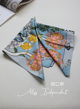 意大利春夏雅致浪漫复古印花真丝
