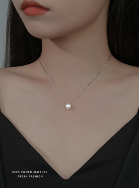 珍珠吊坠项链女简约时尚气质