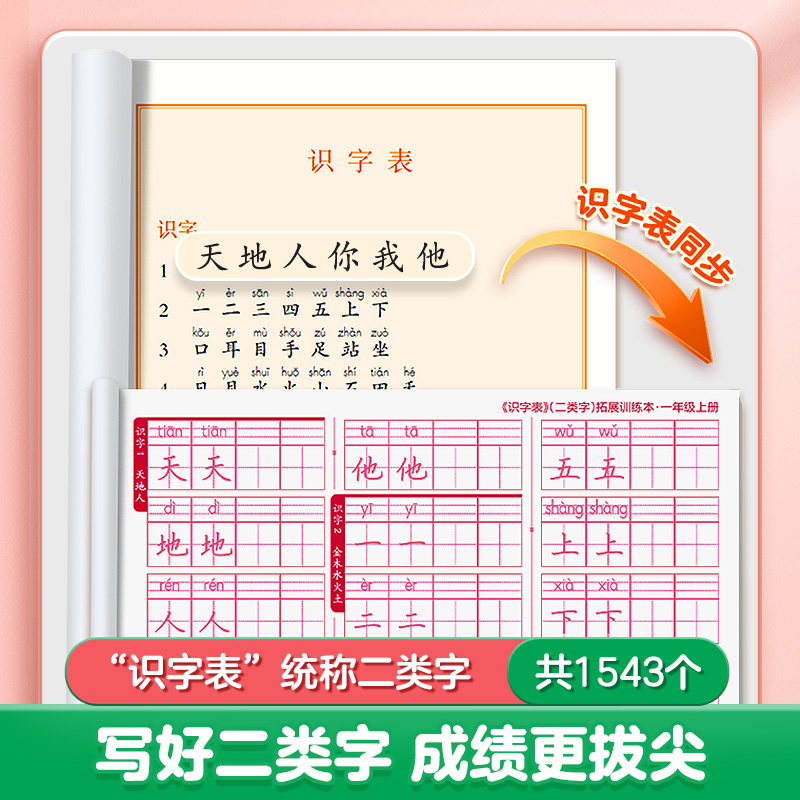 一年级二年级三练字帖小学生专用四五六字帖上册下册语文同步生字天天练人教版生字抄写本每日一练儿童练字本写字楷书笔画笔顺描红-图2