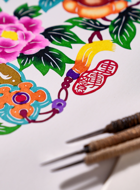 周利伟福之也蔚县非遗剪纸装饰画
